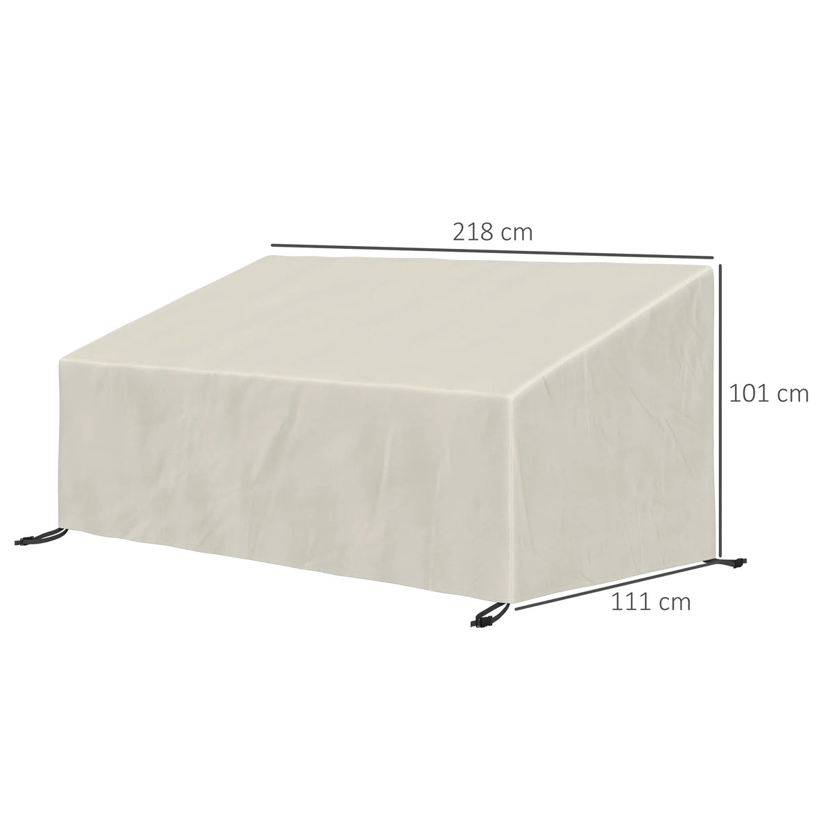 Waterproof 3 Seater Garden Sofa Cover, 600D Oxford Cloth, 218 x 111cm