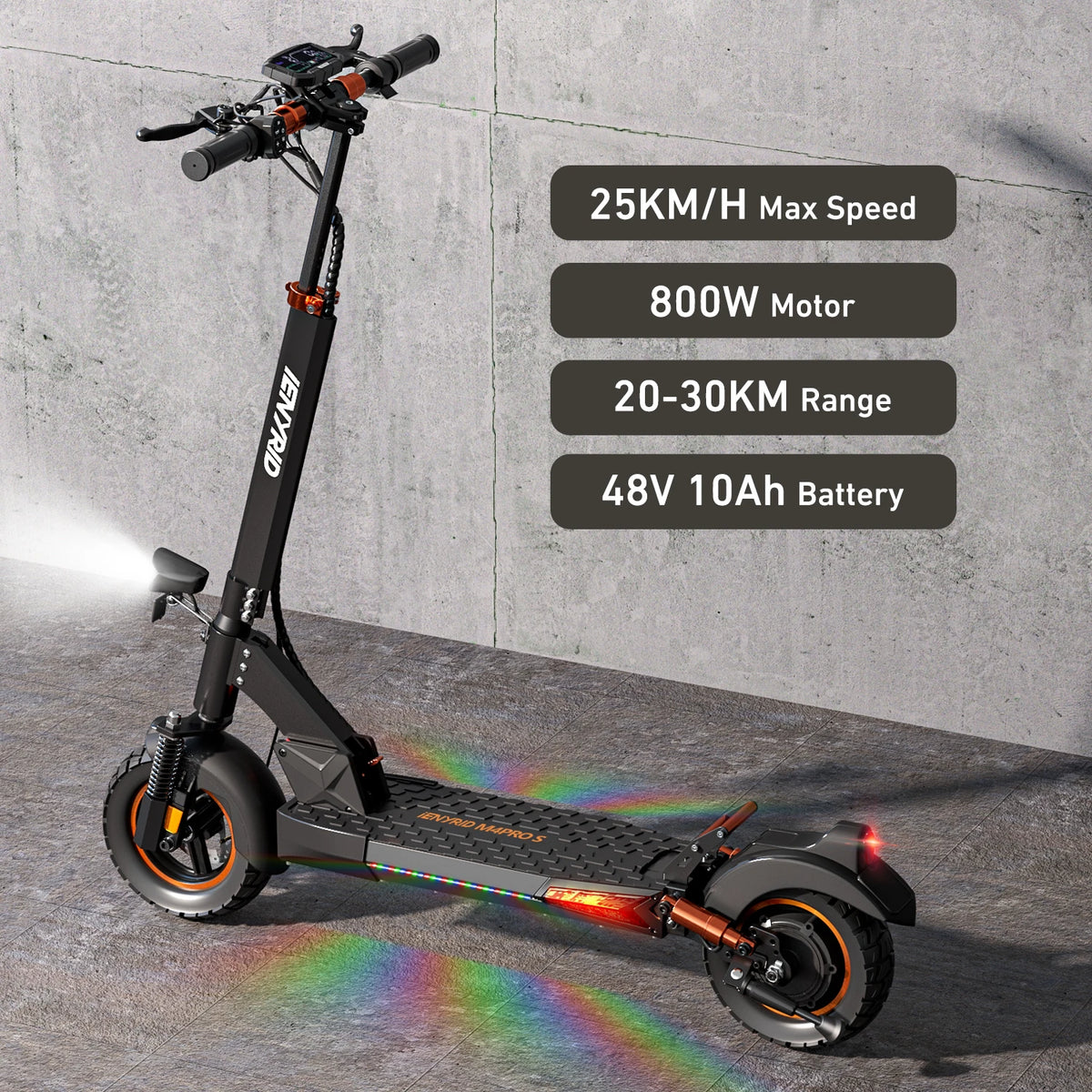 Foldable Electric Scooter 800W Motor 48V Battery Adult E Scooter 25KMH Range