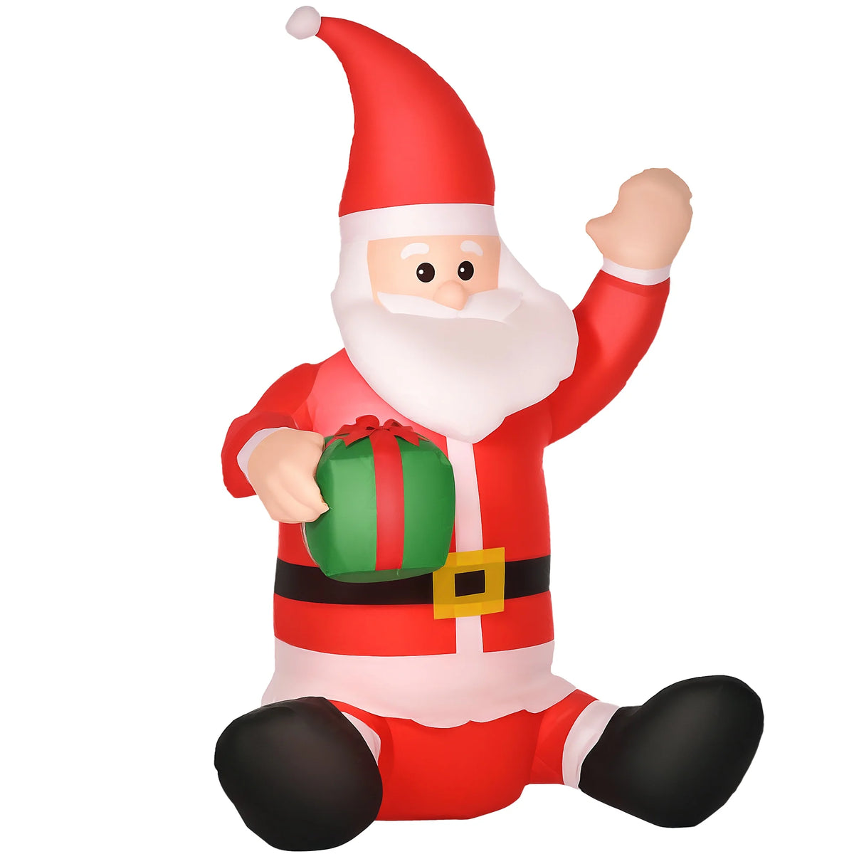 4ft LED Lighted Inflatable Santa Claus w/ Gift Box Christmas Decoration Outdoor