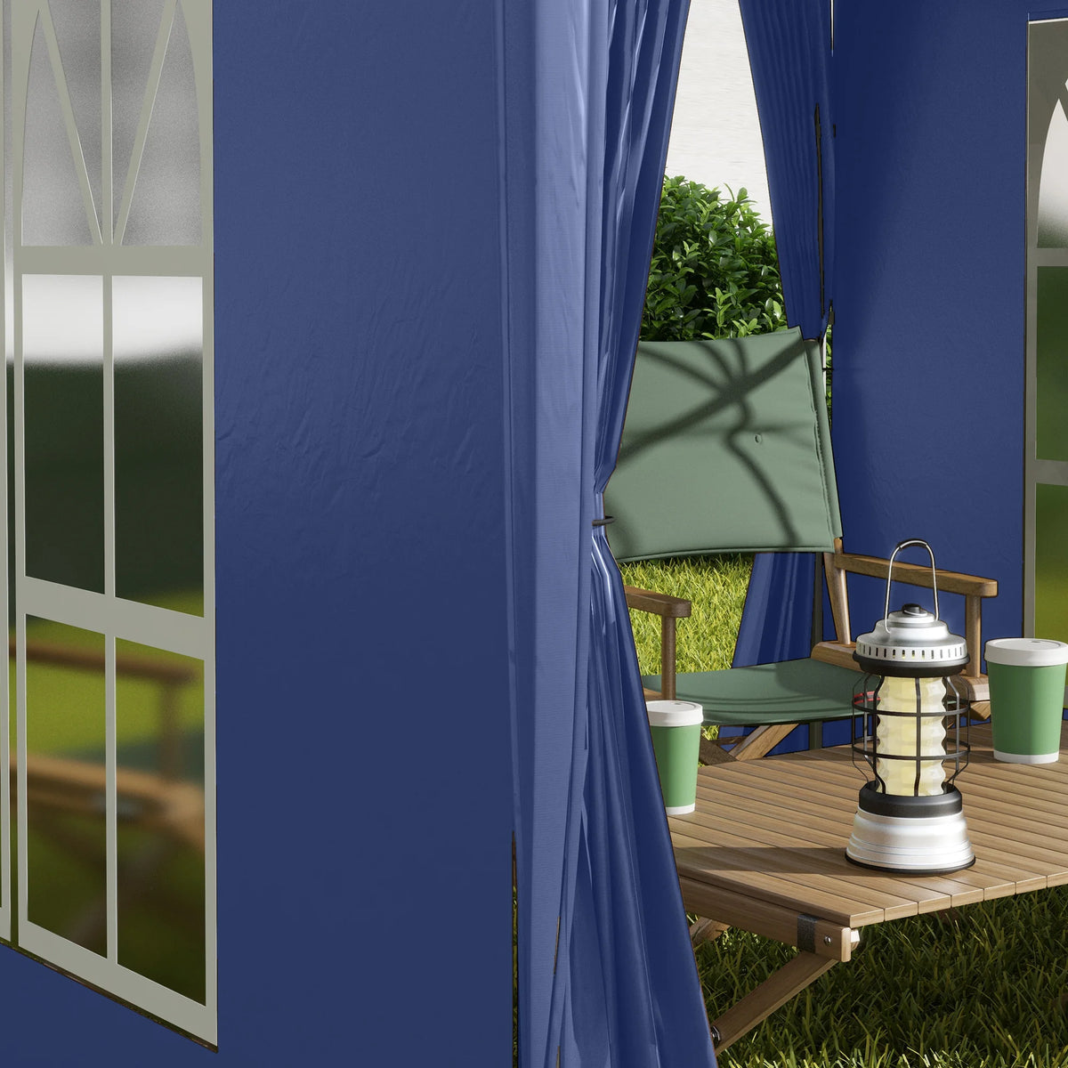2 x 2 m Garden Pop Up Gazebo, Wedding Party Tent Marquee, Water Resistant Awning Canopy, Blue