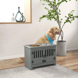 Raised Dog Bowl Feeding Station with Storage Cabinet 2 Stainless Steel 2L Bowls 60x30x35.5cm Large Dogs