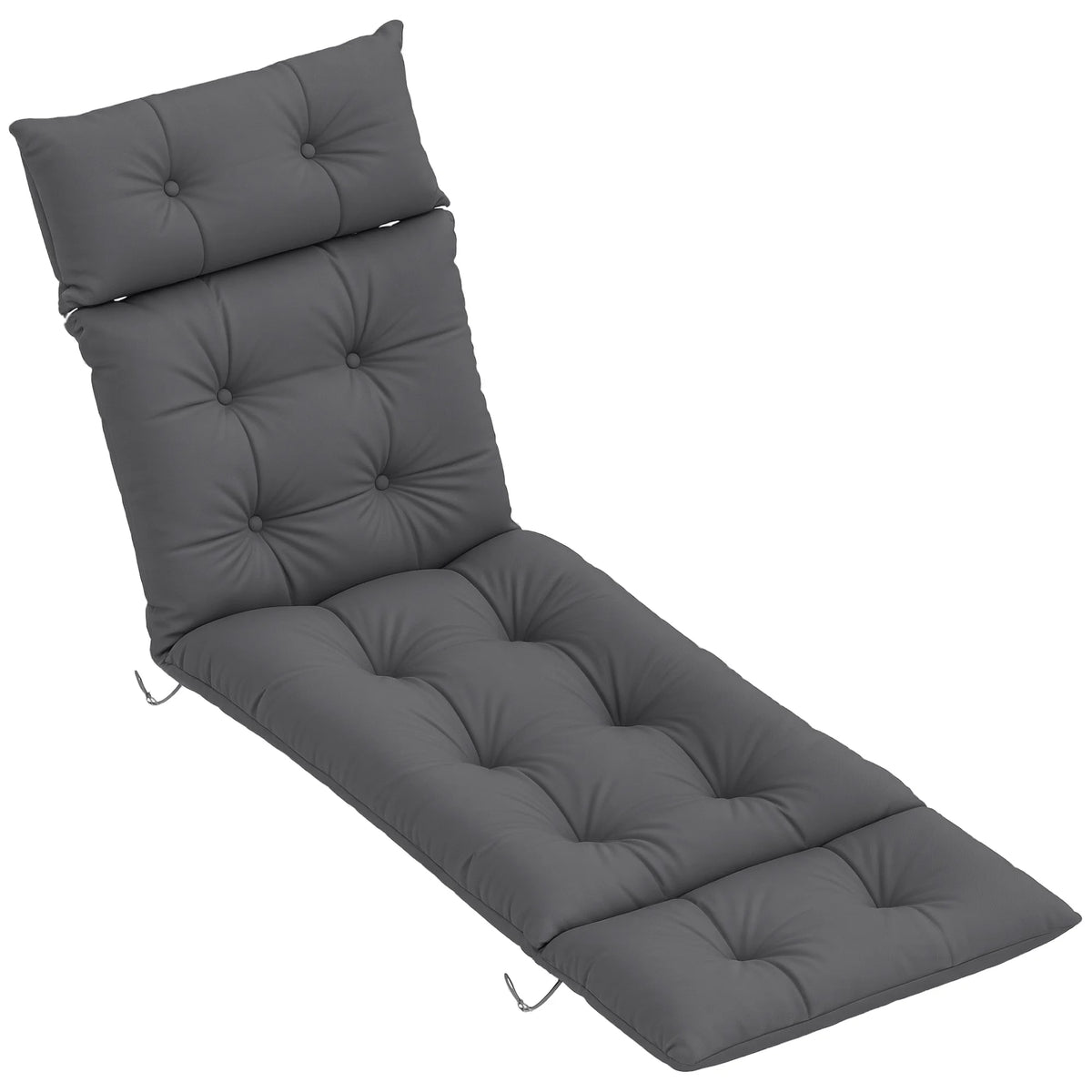 Sun Lounger Cushion Only, Garden Lounge Chair Cushion, 190 x 56 x 10cm, Dark Grey