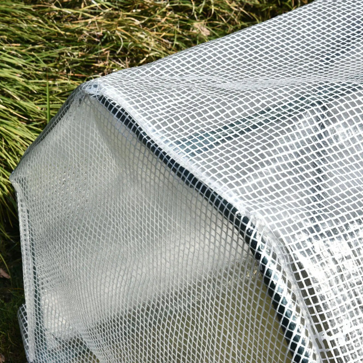 Mini Greenhouse 99x71x60cm White PVC Cover Steel Frame Zip Door for Balcony Patio Outdoor Planting