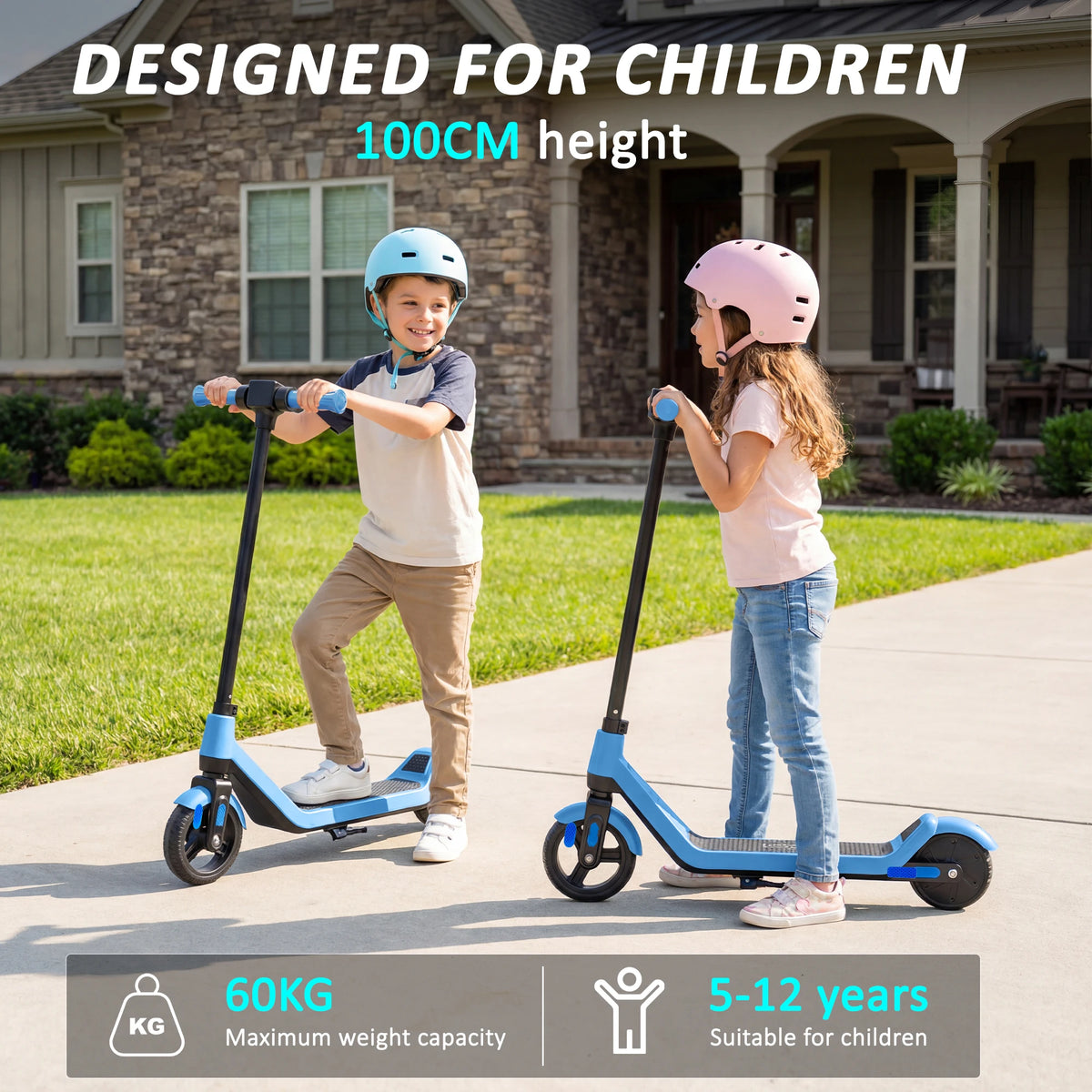 Kids Foldable Electric Scooter with 130W Brushless Motor, 3 Speed Modes and 6.5 Inch Solid Tyres