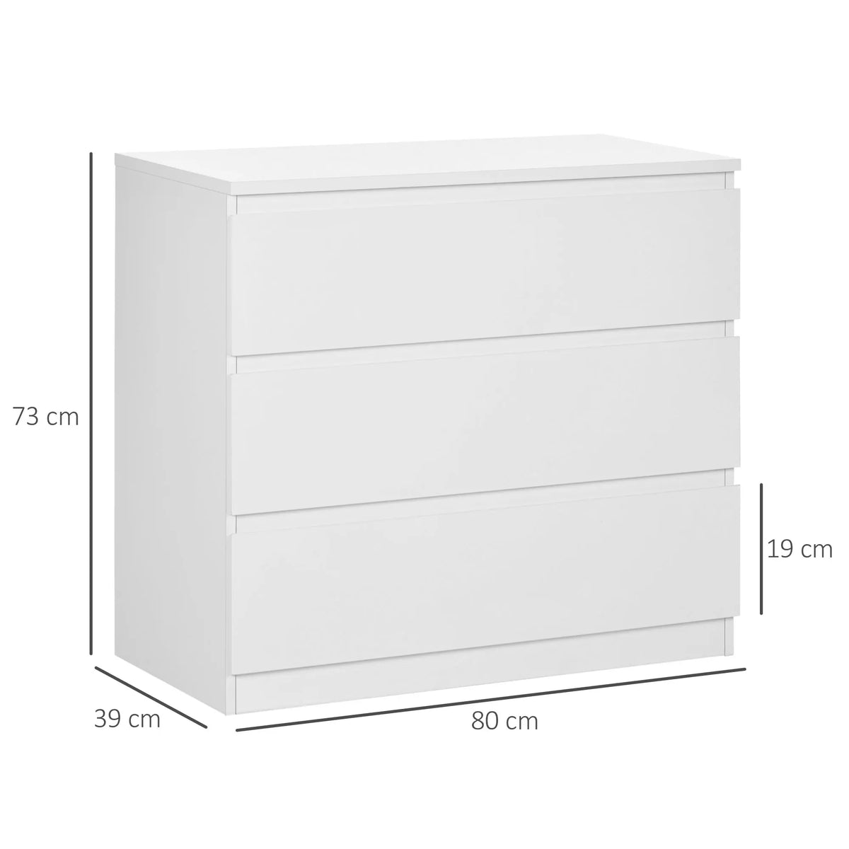 Chest of Drawers, 3 Drawer Storage Cabinet Unit for Bedroom