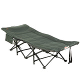 Outsunny Foldable Padded Sun Lounger | Portable Reclining Patio Bed with Cup Holder & Carry Bag
