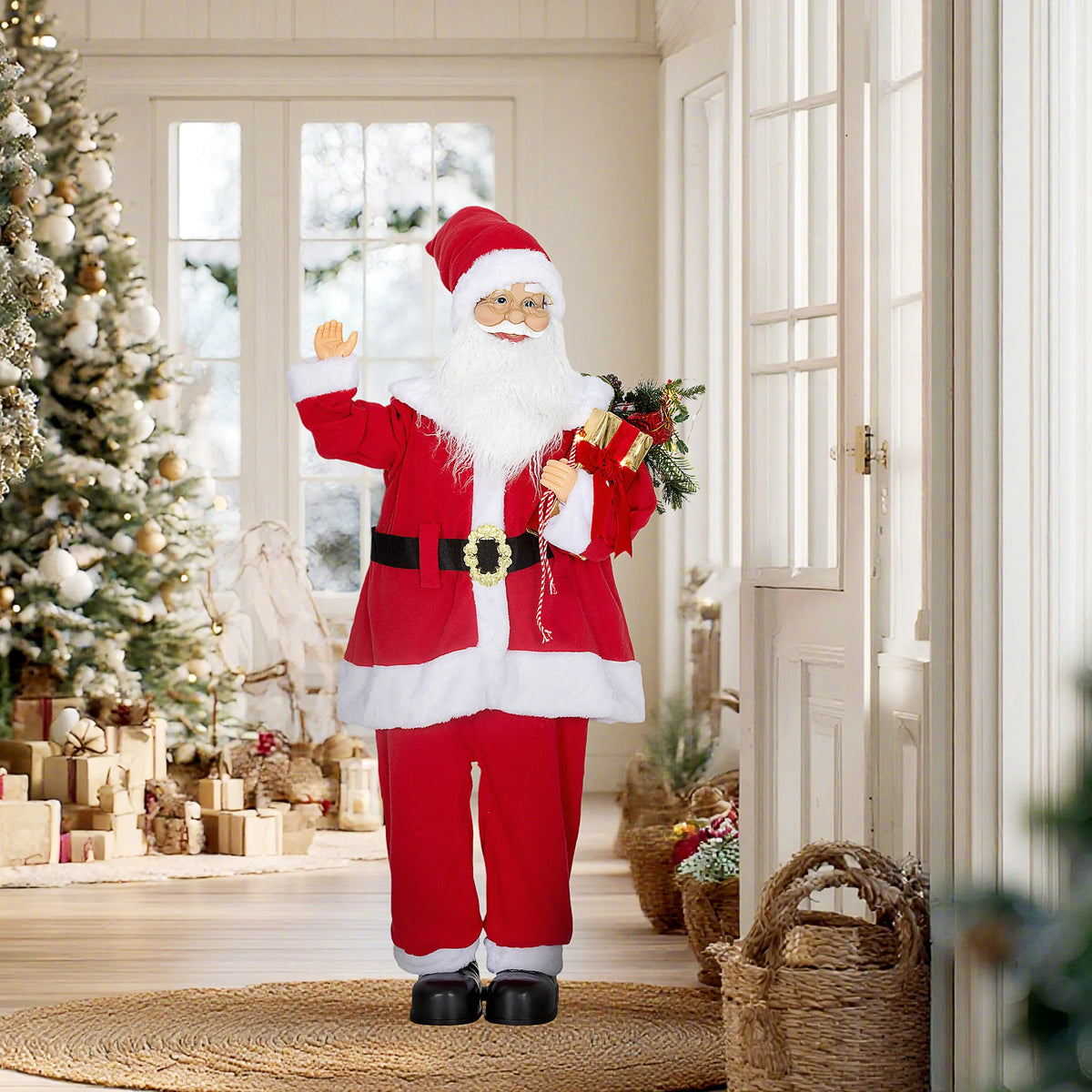 120cm Animated Santa Claus Christmas Decoration with LED Lights