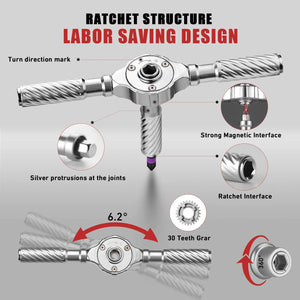 Precision 24/40/66In1 Magnetic Ratchet Screwdriver Set Detachable T - Handle Magneticizer Fix Furniture, Electronics & Glasses
