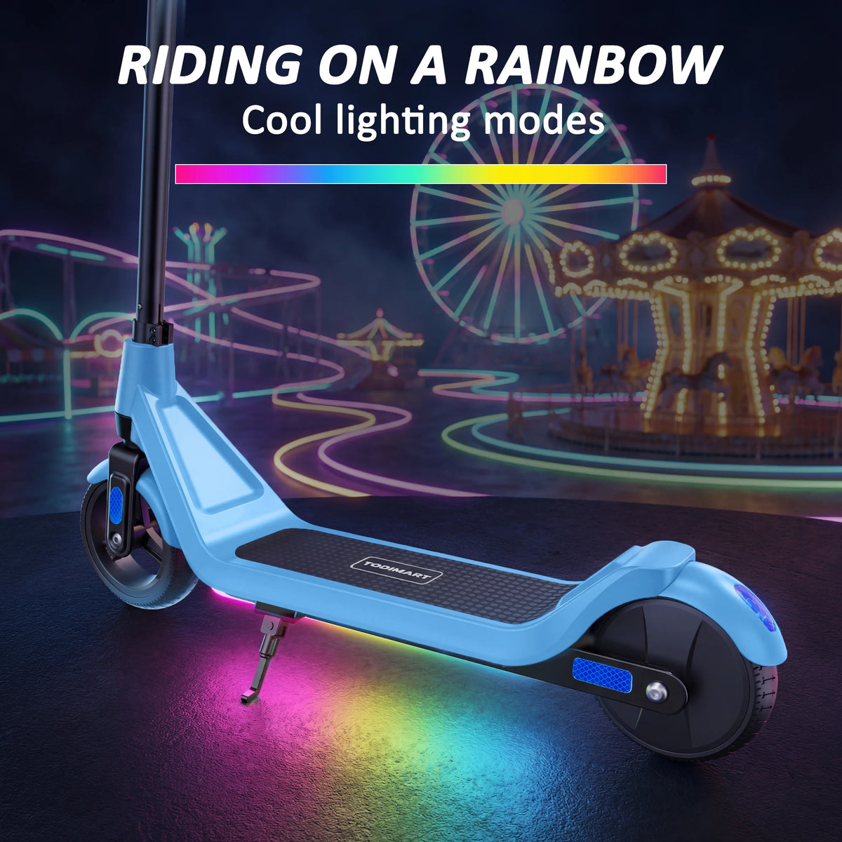 Kids Foldable Electric Scooter with 130W Brushless Motor, 3 Speed Modes and 6.5 Inch Solid Tyres