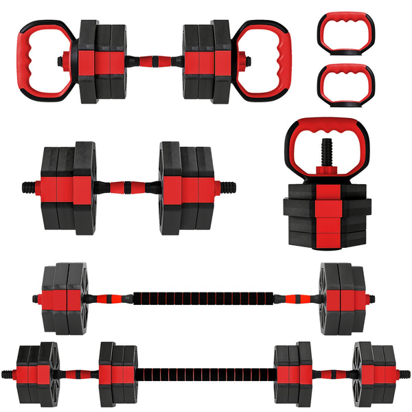 6-in-1 Adjustable Dumbbell Set, 20kg Free Weights Set