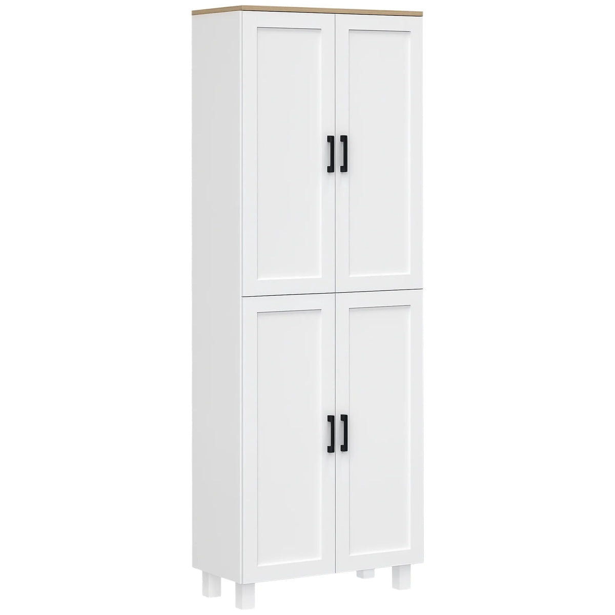 170cm Freestanding Kitchen Cupboard with 4 Doors and 6 Adjustable Shelves