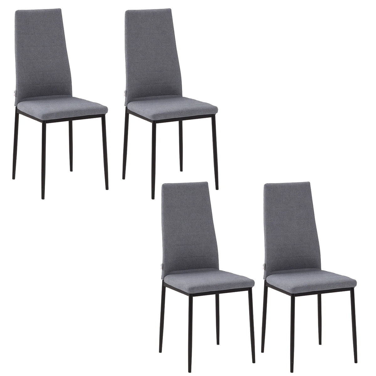 Dining Chairs Upholstered Fabric Accent Chairs with Metal Legs, Set of 4