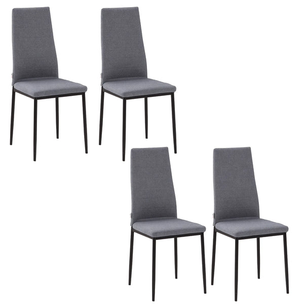 Dining Chairs Upholstered Fabric Accent Chairs with Metal Legs, Set of 4