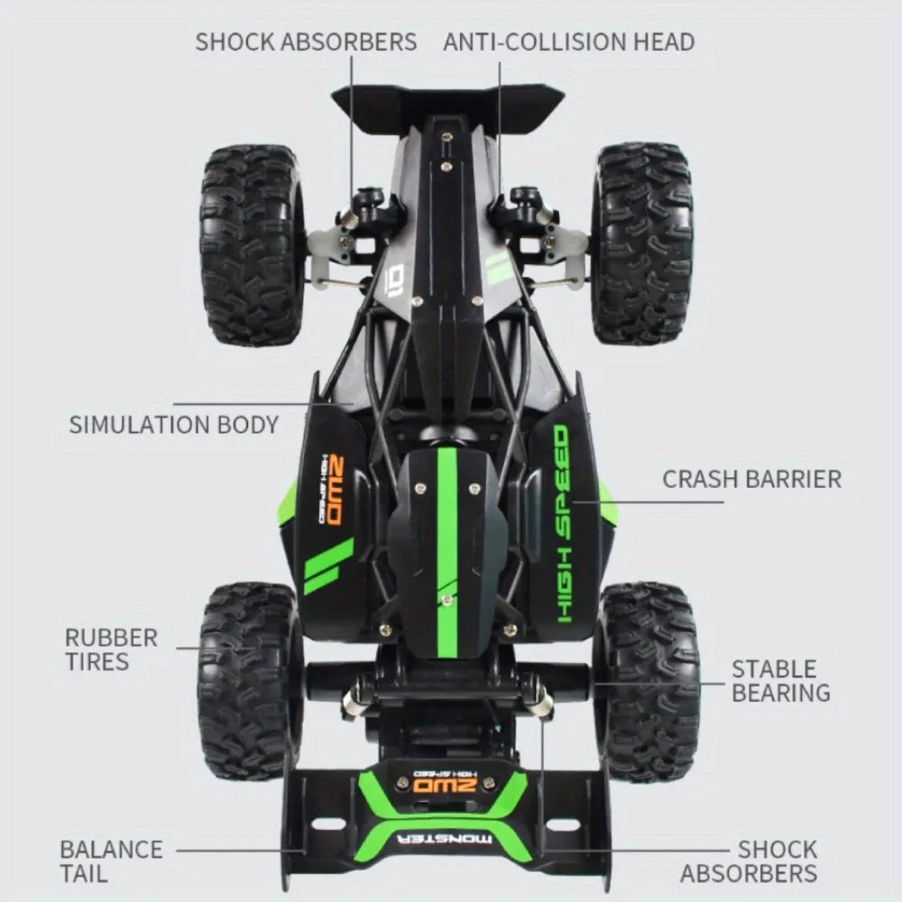 1:18 Scale High Speed 15km/h RC Racing Car 2.4G with Anti-Collision Drift Mode USB Rechargeable for Boys and Girls