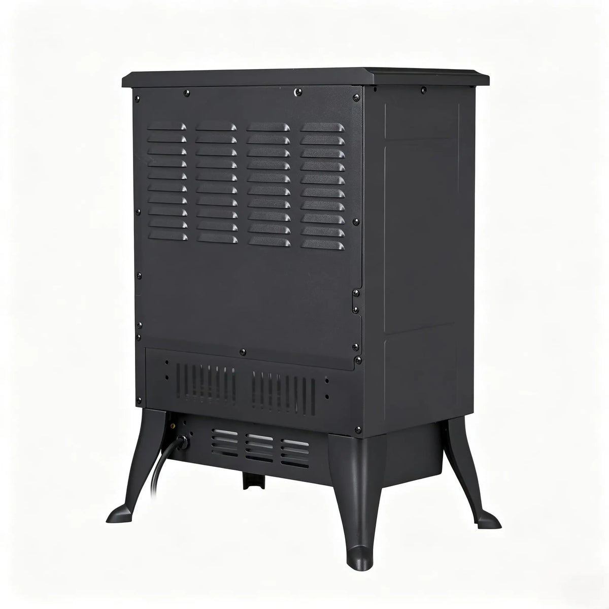 Freestanding Electric Fireplace Heater with Flame Effect, 900W/1800W, Black