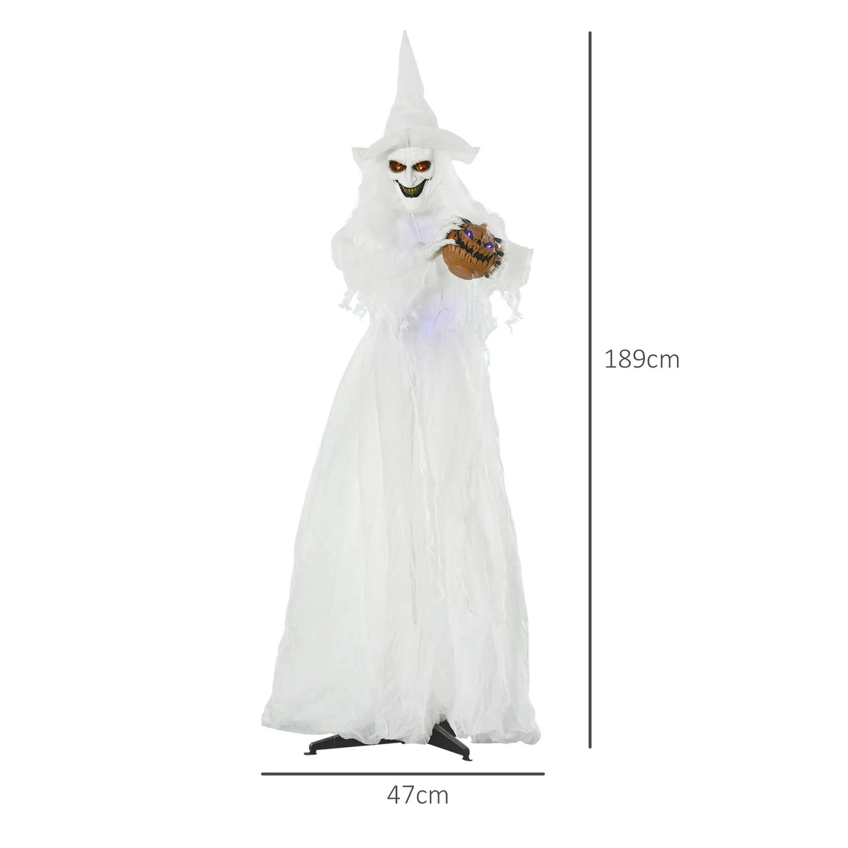 74" Light-Up Witch Halloween Decoration, White