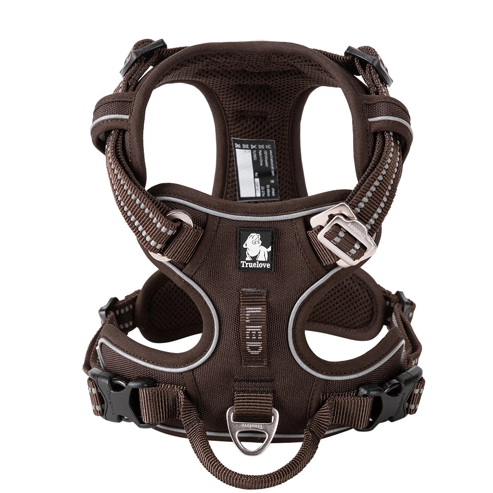 Truelove No Pull Dog Harness Reflective Breathable XS-XL Sizes for Small Medium Large Dogs Night Walking