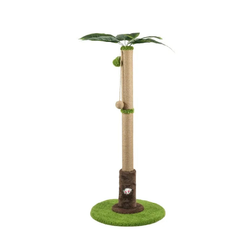 Tree Shaped Cat Scratching Post 56cm 93cm with Dangling Balls Spring Toys Rat Hole Sisal for Kittens Adult Cats