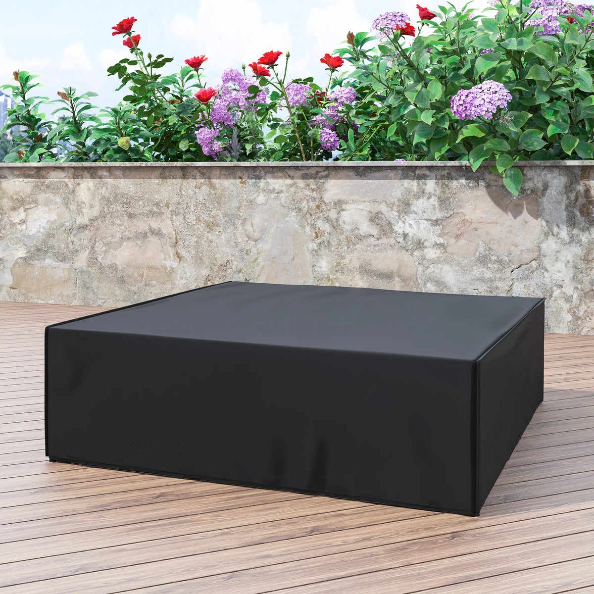 Garden Furniture Set Cover 230 x 230 x 70cm, 600D Oxford Square Patio Cover, Black