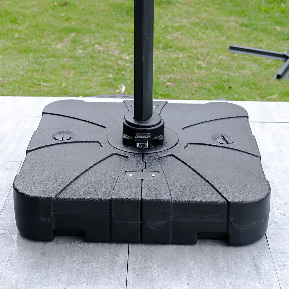 HDPE Square Plastic Outdoor Umbrella Stand, Fillable Parasol Base