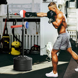 Freestanding Speed Bag with Reflex Bar Adjustable Height 163-205cm Boxing Punch Bag Stand with Hand Wraps