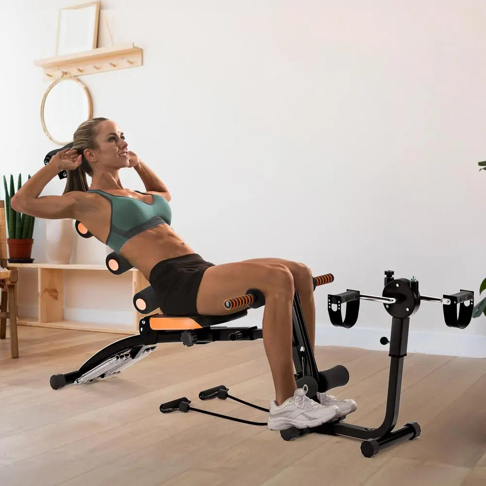 6 in 1 Adjustable Abdominal Workout Machine – Core & Sit Up Strength Training Bench