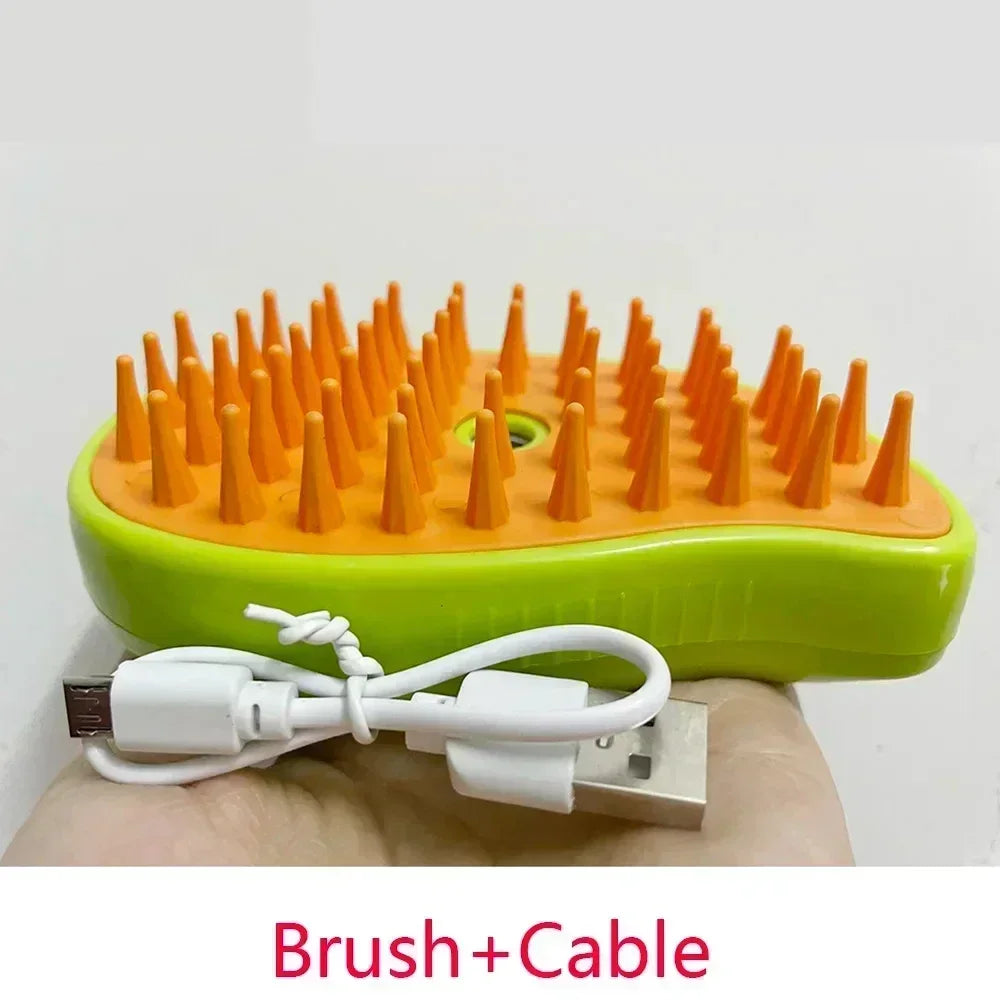 Electric Spray Pet Grooming Brush Rechargeable Massage Comb Deshedding Tool for Cats and Dogs