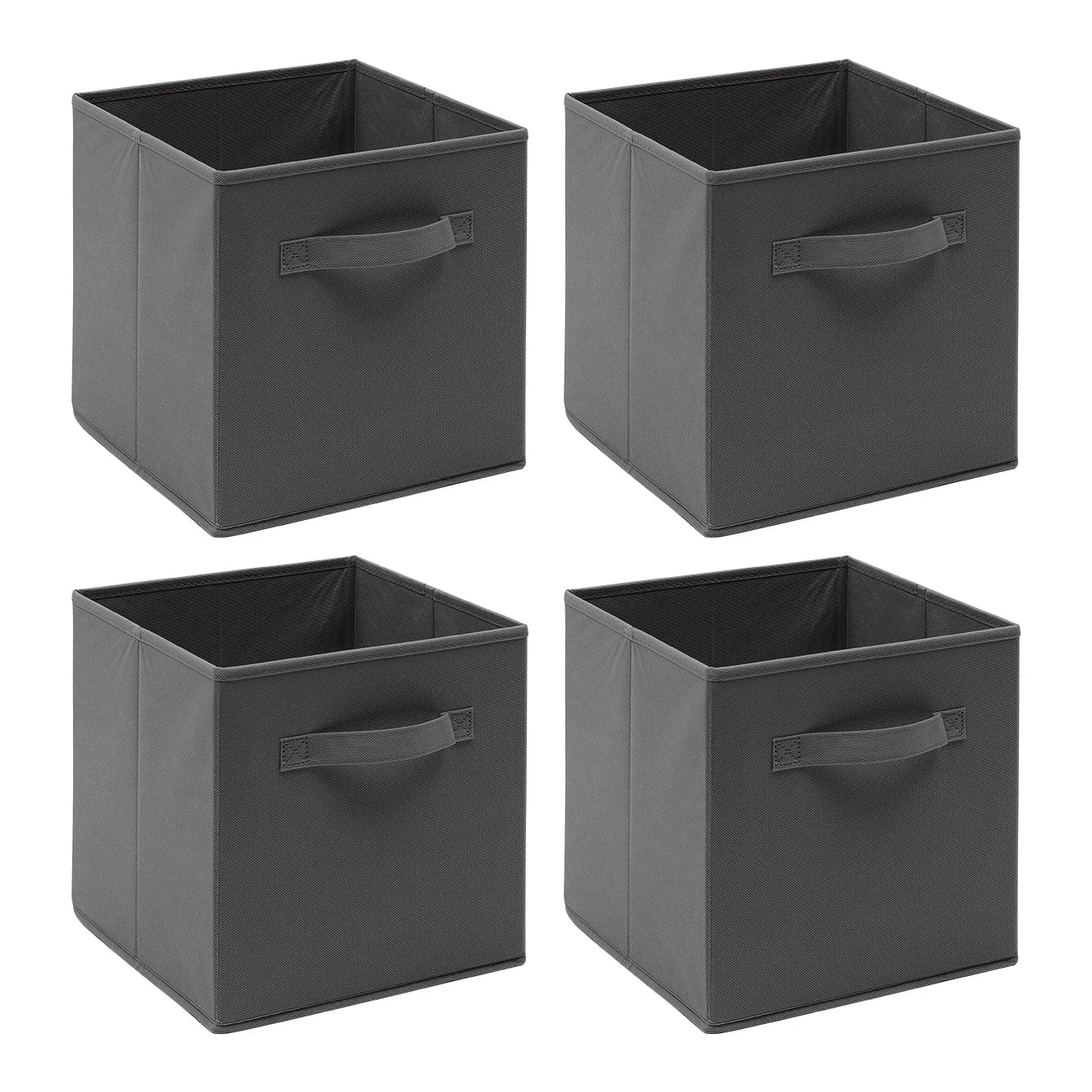 Pack of 4 Foldable Fabric Storage Cubes Boxes Non-Woven Wardrobe Organiser for Home Bedroom Closet