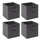 Pack of 4 Foldable Fabric Storage Cubes Boxes Non-Woven Wardrobe Organiser for Home Bedroom Closet