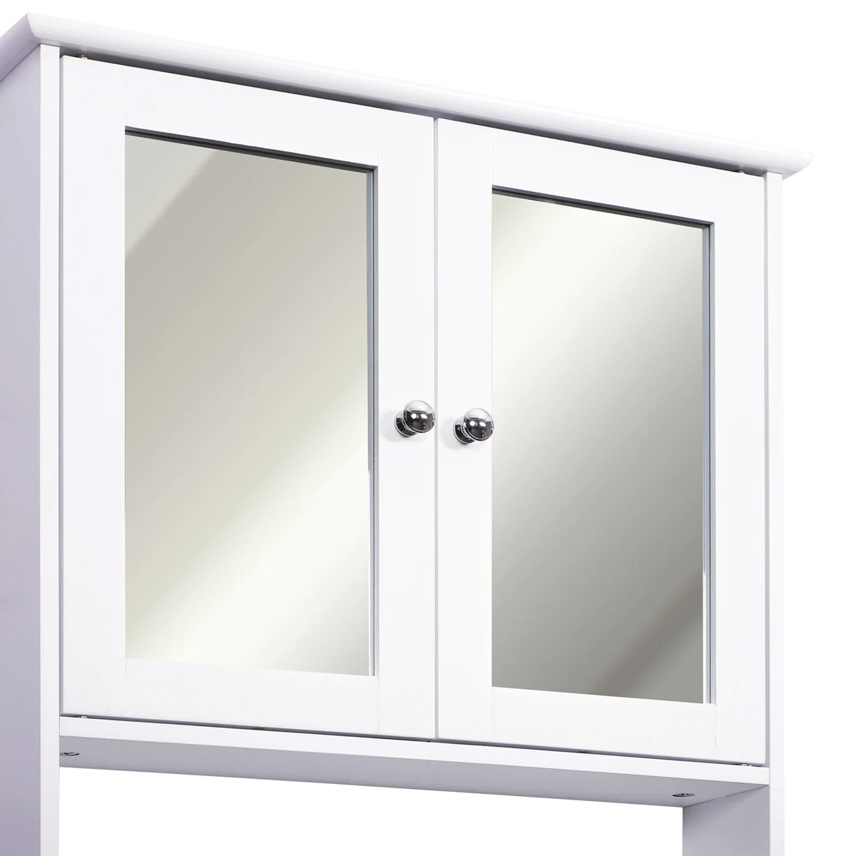 Wall-mounted Cabinet Mirror Door Bathroom Organiser, White