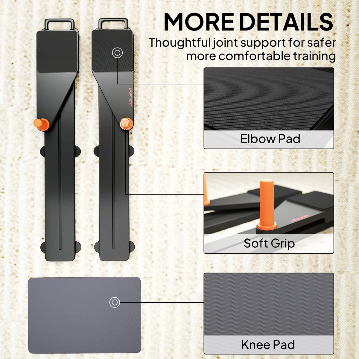 Pilates Reformer Board with Knee Pad for Home Gym, Multi-Functional Ab Roller Board