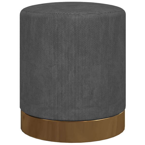 Modern Round Footstool, Fabric Upholstered Foot Rest