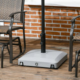 43kg Parasol Base with Wheels and Brakes Sand or Water Fill Outdoor Garden Umbrella Stand Grey 49.5x49.5cm