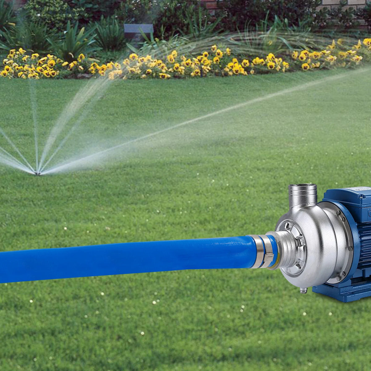 30.48m/100ft Lay Flat Water Discharge Hose, Water Pump Drain Hose for Agricultural Irrigation, Landscaping