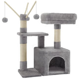 Cat Climbing Frame Tower 72cm with Toy Perch Cozy Condo for Cats Leisure Entertainment