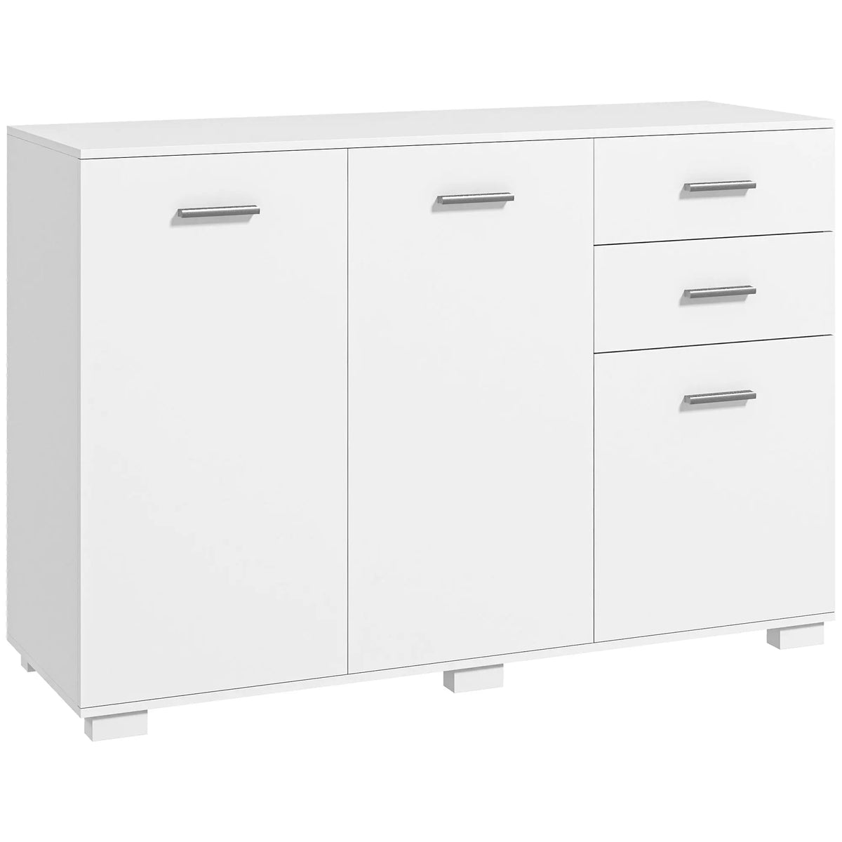 Modern Sideboard Kitchen Storage Cabinet with 2 Drawers, White