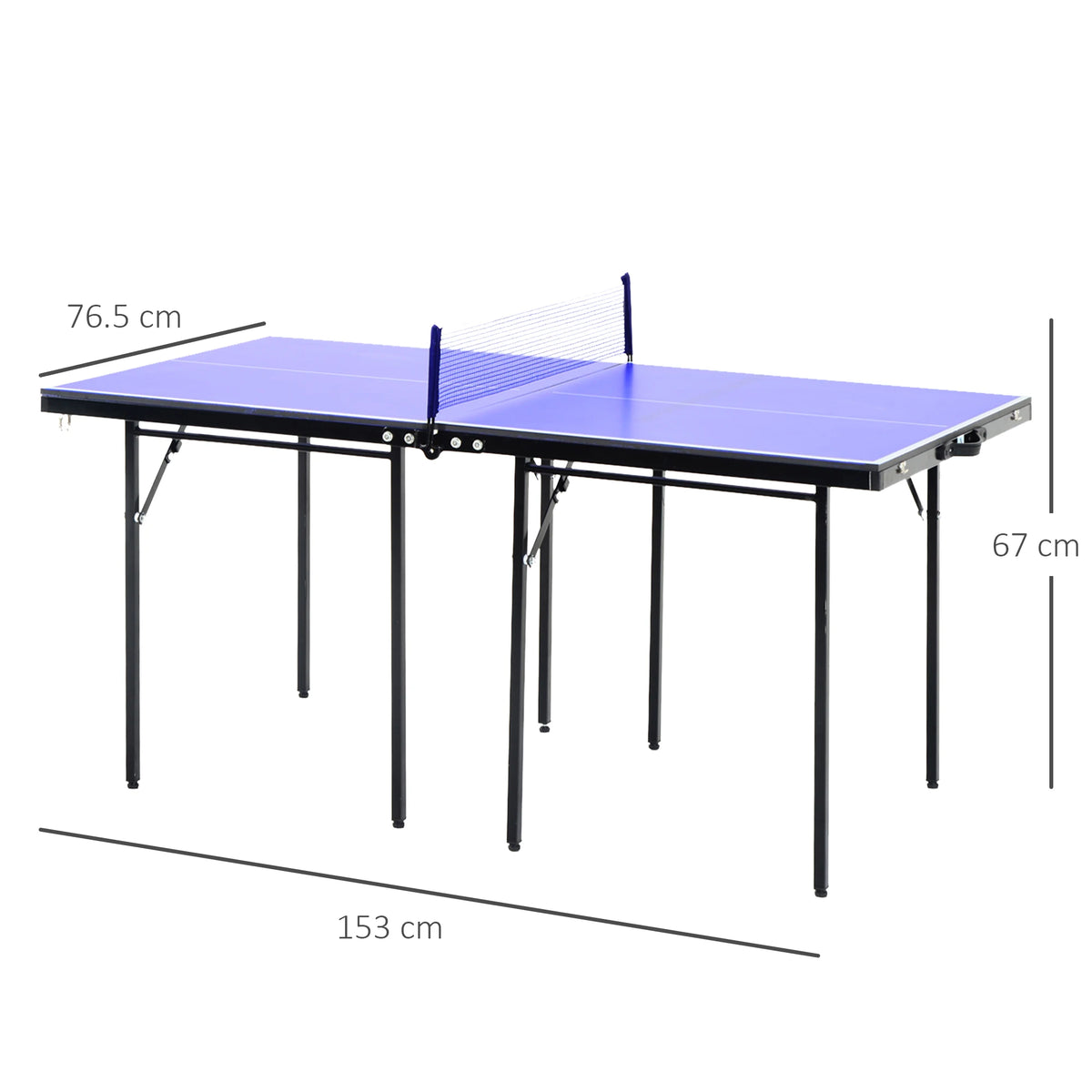 Folding 5ft Mini Table Tennis Table with Net, Blue