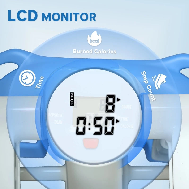 Portable Mini Stepper LCD Display Anti-Skid Pedals 100kg Capacity Compact Fitness Machine for Home Gym Office Blue