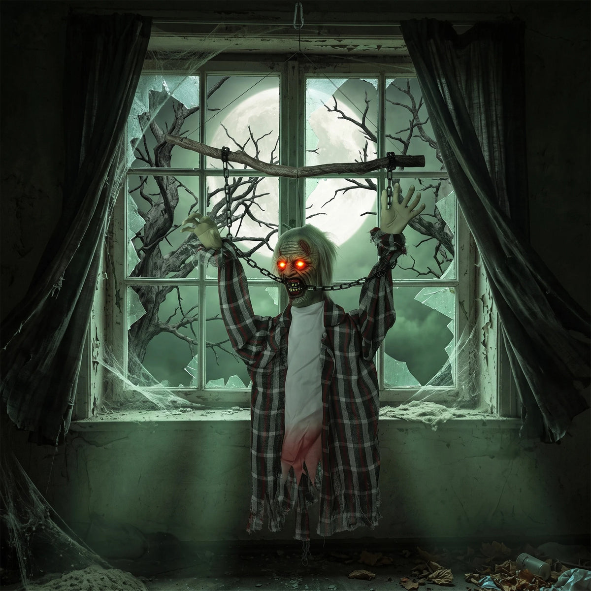 30cm rope supplied for hanging a zombie Halloween prop