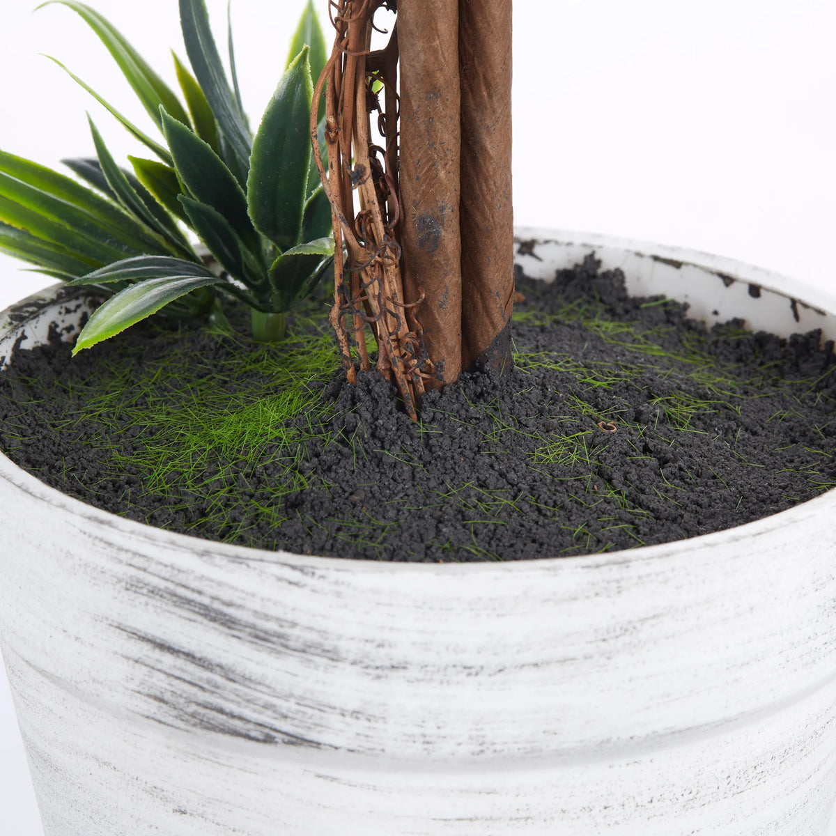 Set of 2 Artificial Ball Trees with Lavender Flowers 60cm Potted Faux Plants with Cement Soil Green