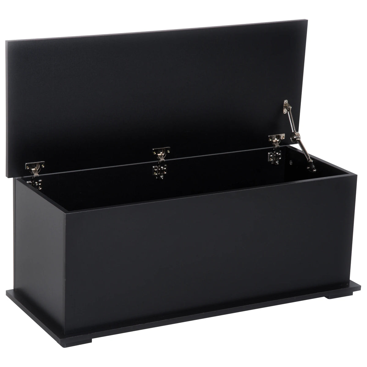 114L Storage Chest, Storage Box with Flip-Top Lid for Entryway, Black