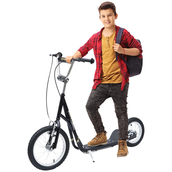 Teen Scooter Adjustable Height Dual Brakes Rubber Wheels Kickstand