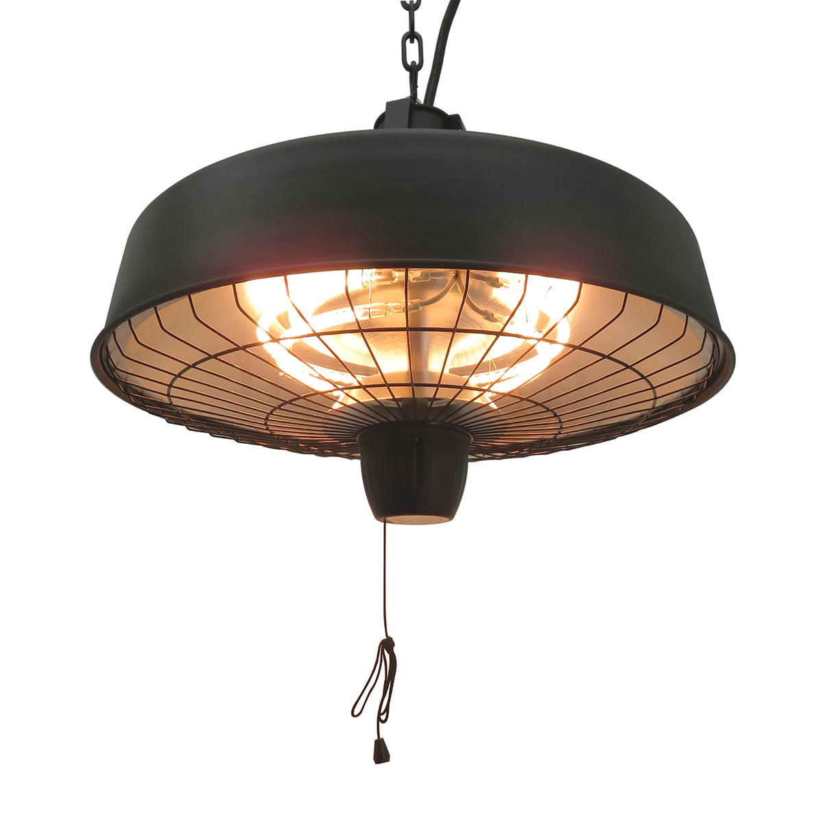 Hanging Infrared Patio Heater with Halogen Light, Adjustable 1000W / 2500W