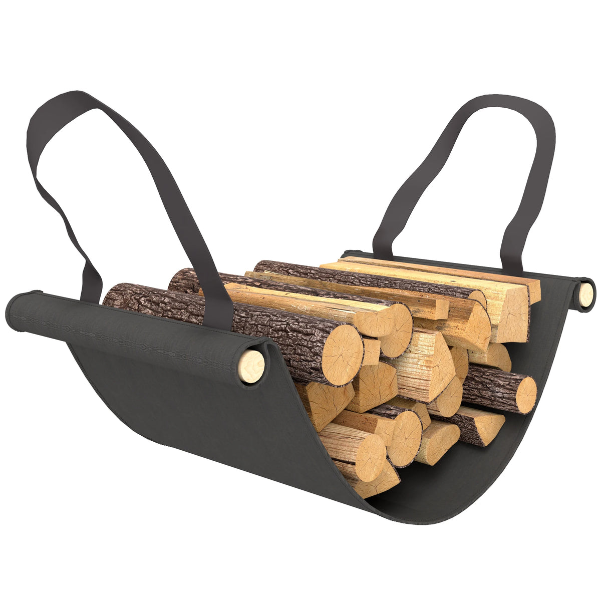 4FT Firewood Rack with Canvas Carrier and 600D Oxford Cover, Log Store Indoors