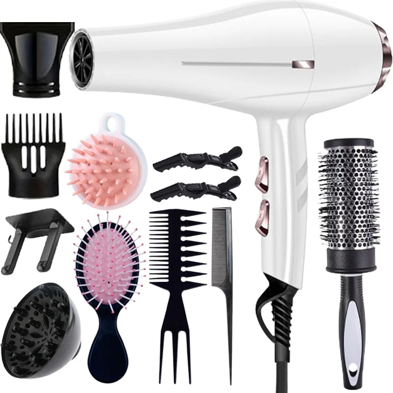 1600W Ionic Hair Dryer with Concentrator Nozzle, 3 Speed Settings, UK Plug