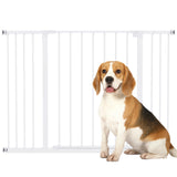 Pressure Fit Dog Safety Gate 76cm Tall Expandable Metal Pet Stair Gate for Doorways Hallways 76-107cm Wide