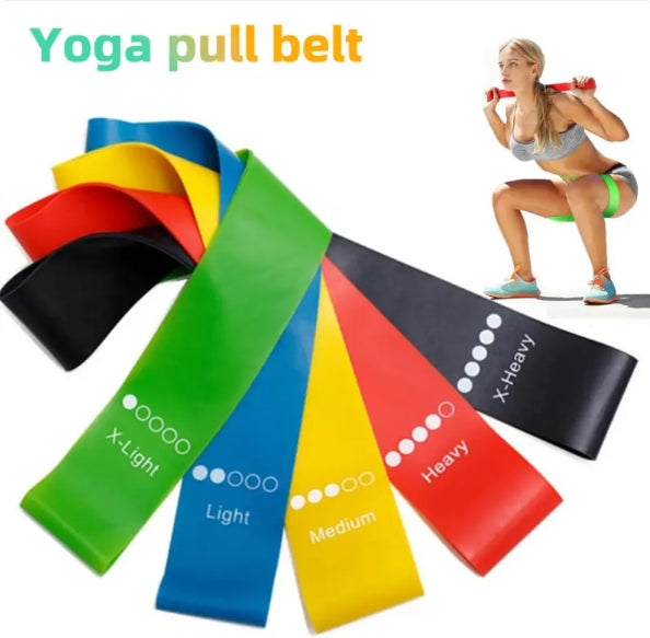 Yoga Resistance Bands – Durable Rubber Workout Bands (0.35mm–1.1mm) for Pilates, Strength Training, Stretching & Fitness at Home or Outdoors"