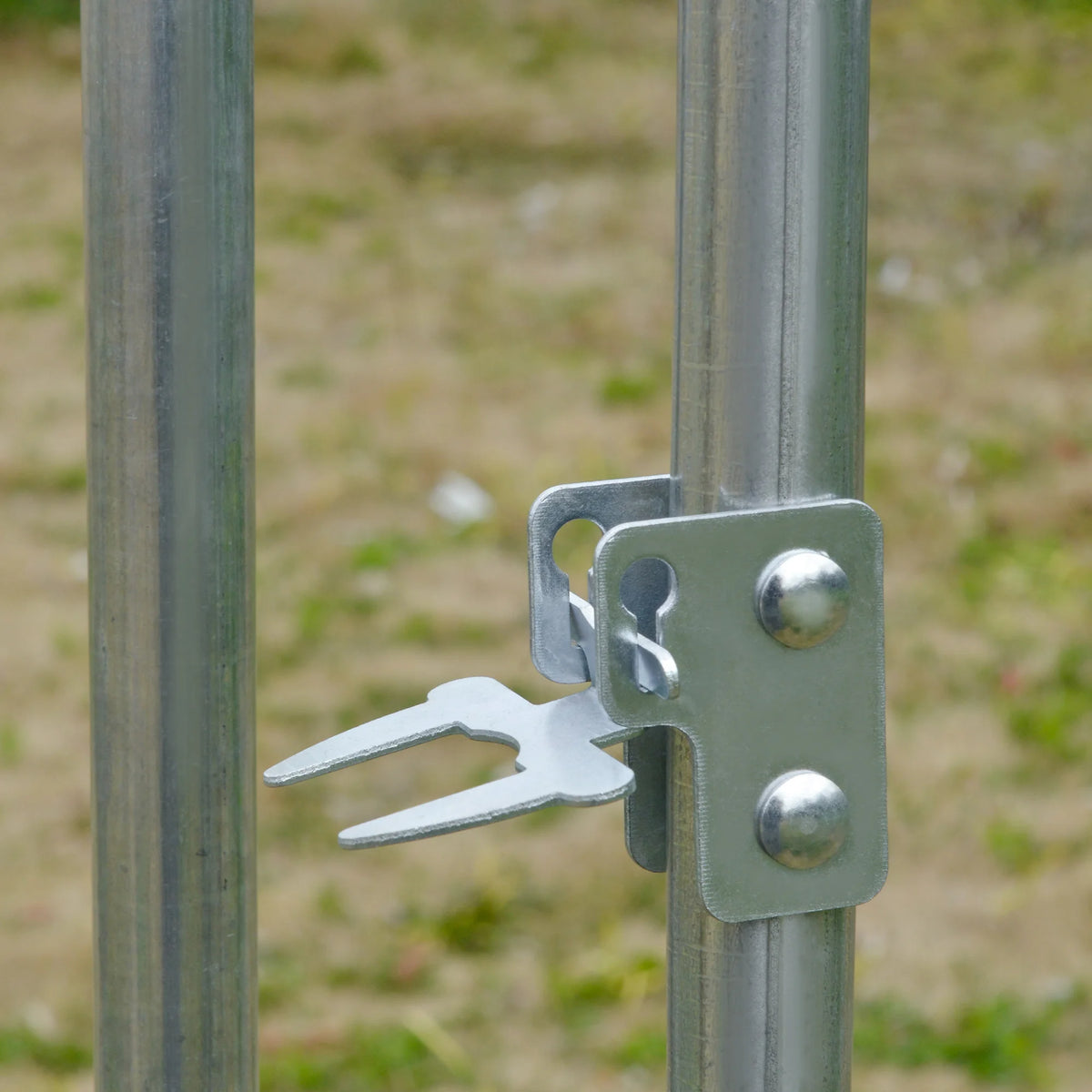 Walk In Chicken Run 7.6x2.8x2m Galvanised Steel Coop with Canopy Hexagonal Mesh and Lockable Door