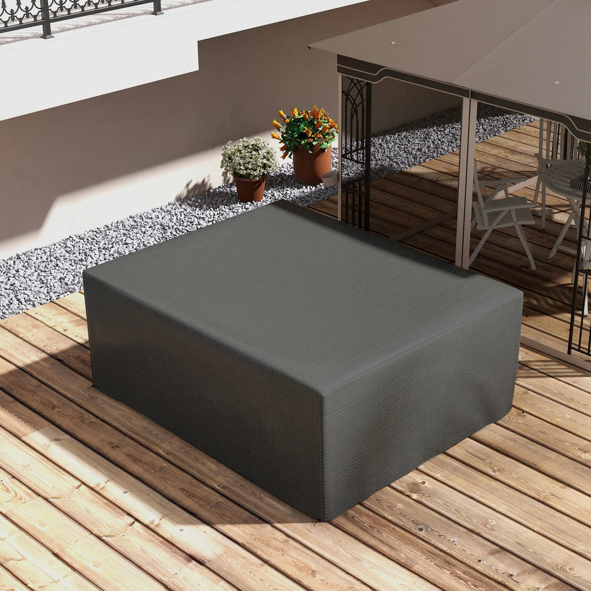 235 x 190 x 90cm Large Patio Set Cover, Outdoor Garden Furniture Cover - Grey