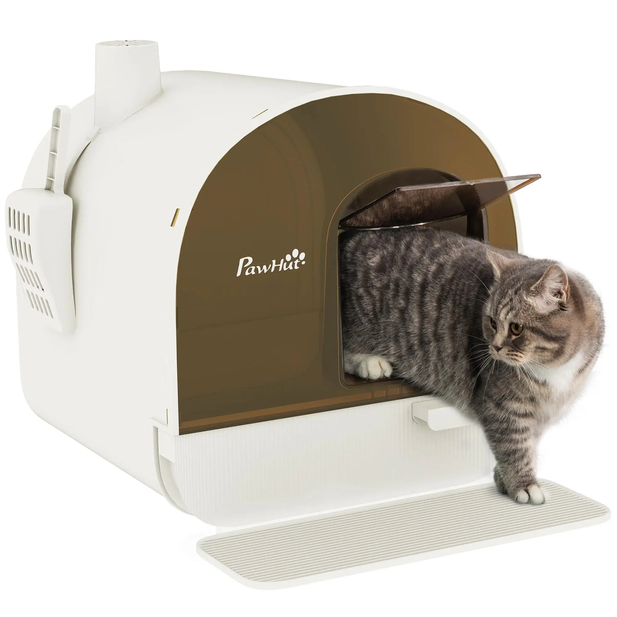 Enclosed Kitten Litter Tray with Lid, Scoop & Flap Door